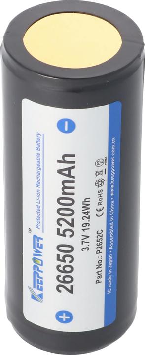 Image du produit Keeppower Akku 26650 - PCB geschützt 69,5x26,8mm (1 pcs, 26650, 5200 mAh, Batterie)