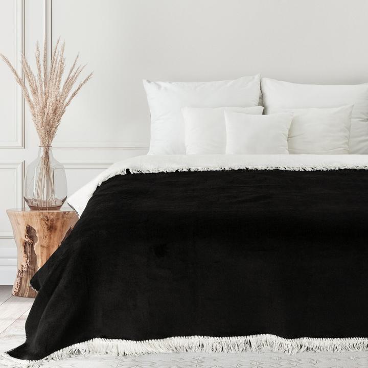 Actual product image Eurofirany Duo blanket two-coloured cotton acrylic with fringes, double-sided 220 x 240 cm (220 x 240 cm)