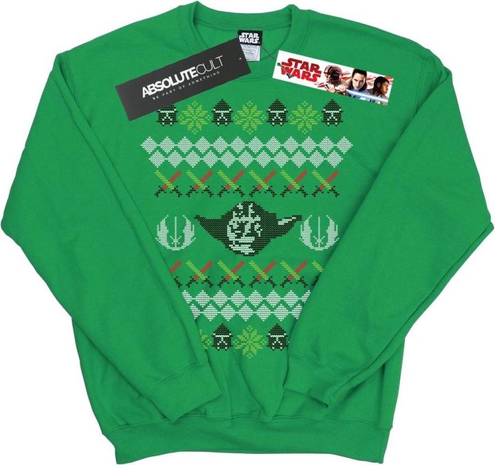 Star Wars Christmas Yoda Fair Isle Sweatshirt (M)