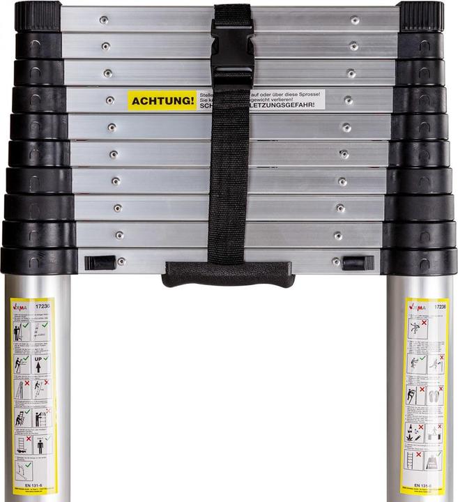 Produktbild Dema Alu Teleskopleiter Ausziehleiter 83cm- 380cm / 150kg (Teleskopleiter, 77 cm)