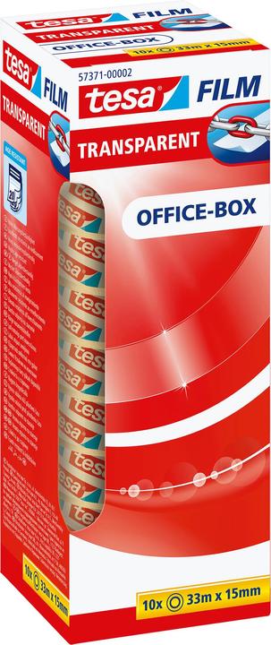 Actual product image tesa 10x tesafilm TRANSPARENT - with strong adhesion - ageing-resistant and tear-proof (15 mm)