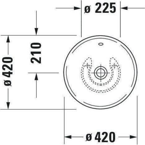 Immagine prodotto Duravit Lavabo da appoggio BACINO m ÜL o HLB d= 420mm senza foro per rubinetto bianco (420 mm, 420 mm)