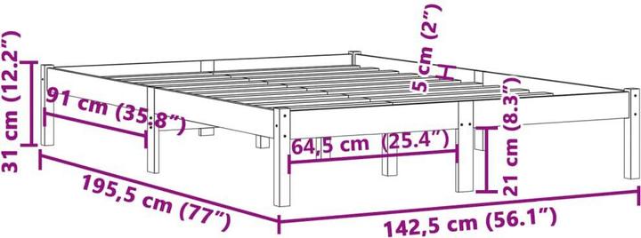 Image du produit VidaXL Bett ohne Matratze Kiefer (137 x 190 cm)