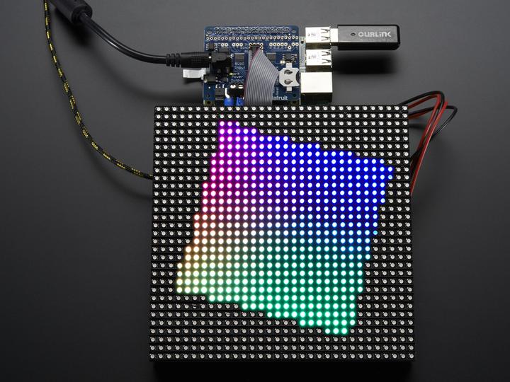 Actual product image Adafruit RGB Matrix HAT RTC for Raspberry Pi (Shield)