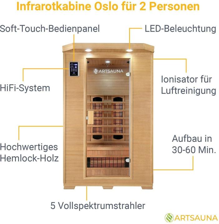 Produktbild Artsauna ALAVUS - 2 Personen Vollspektrumstrahler