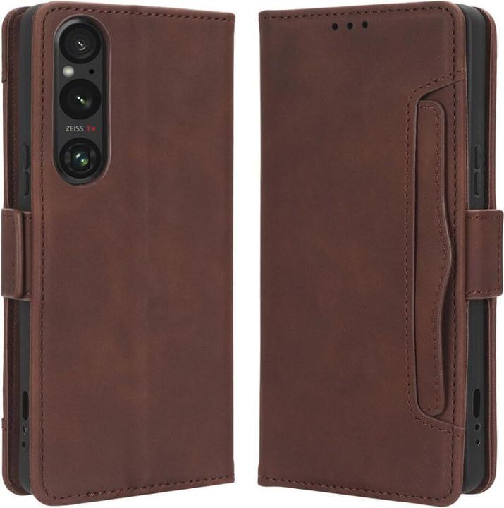 Cover-Discount Sony Xperia 1 V - Etui mit vielen Kartenfächer braun (Sony Xperia 1 V)