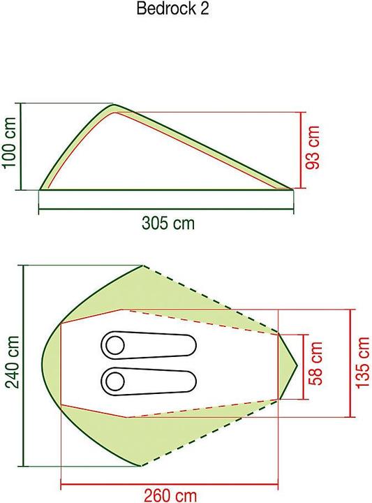 Image du produit Coleman Bedrock 2 (Tente tunnel, 2.50 kg, 2 personnes)