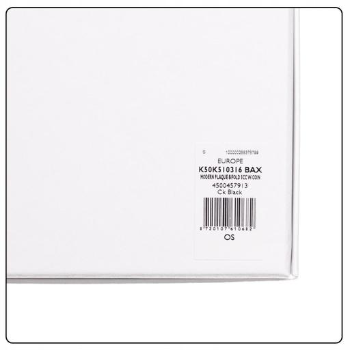 Actual product image Calvin Klein Men's Modern Plaque Bifold 5 CC Coin Small Wallet, Black (Ck Black), One Size