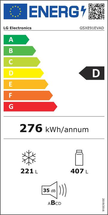 Energy Label LG GSXE91EVAD (628 l)