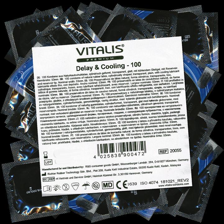 Produktbild Vitalis PREMIUM «Delay & Cooling» 100 verzögernde Kondome - gegen vorzeitigen Samenerguss, Maxipack (100 Stk.)