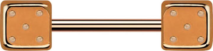 Star Piercing Micro Barbell rosegold mit Würfel (ohne Messing, Chirurgenstahl 316L)