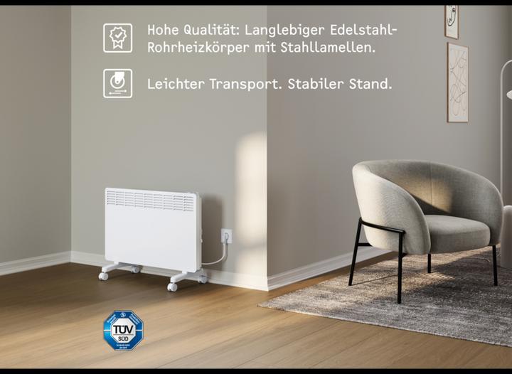 Actual product image Stiebel Eltron EG-50-PL2- PE Convector heater floor-standing unit for approx. 25 m², TÜV tested, electric (2000 W)