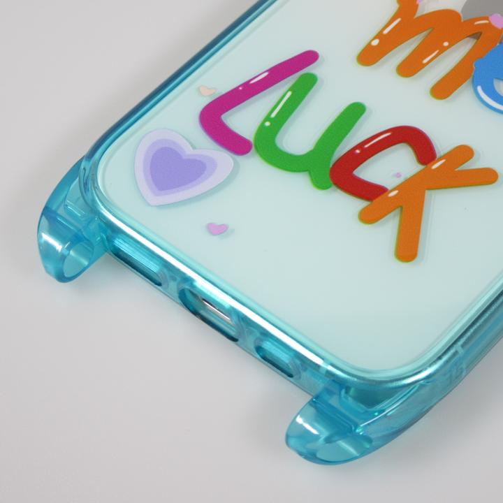 Image du produit PhoneLook Coque Gel transparent WISH ME LUCK avec crochet pour lanière (sans lanière) /bleu (Apple iPhone 15 Pro Max)