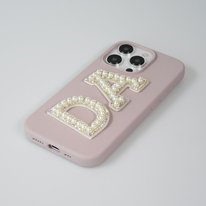 Produktbild PhoneLook Sticker Aufkleber für Handy/Tablet/Computer 3D Pearls weiss Buchstabe W