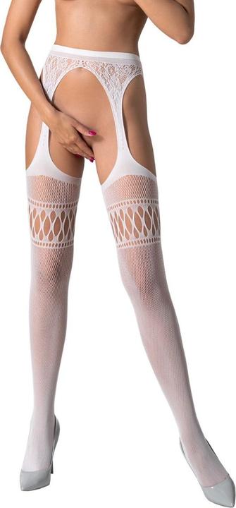 Passion S026 Medias Con Liguero Blanco Talla Unica (One Size, Einzelpack)