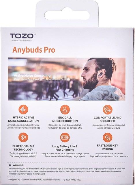 Immagine prodotto Tozo Ausinės Anybuds Pro TWS auricolari Bluetooth Juodas (ANC, 4.50 h, Senza fili)