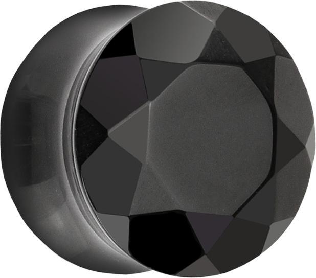 Star Piercing Flared Plug facettiert aus Achat Stein (ohne Messing, Mineralisch)