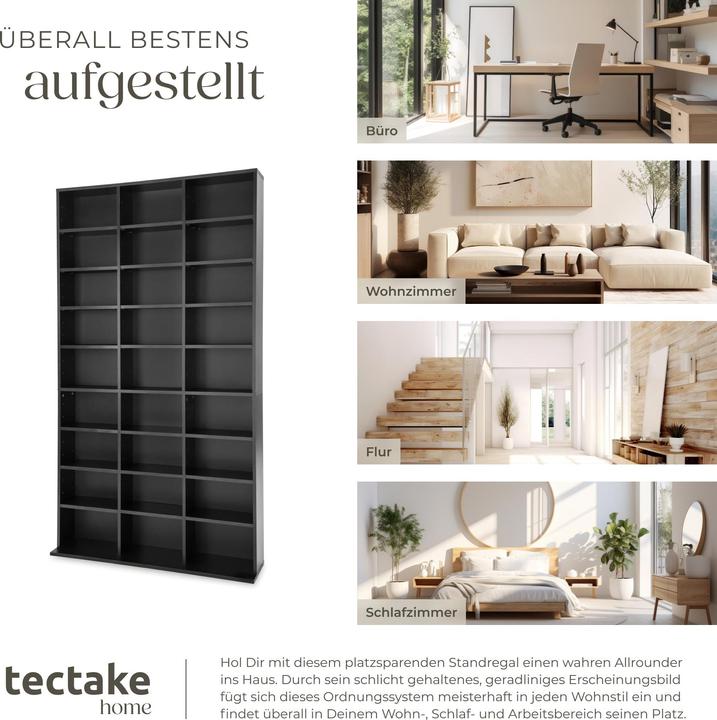 Produktbild tectake CD Regal (102 x 23.5 x 180 cm)