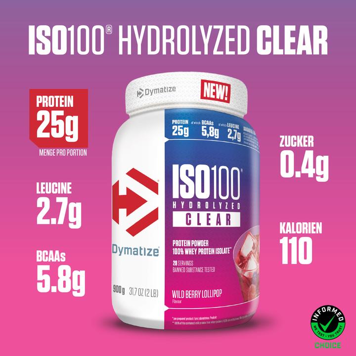 Actual product image Dymatize ISO100 Clear Whey (Red berries, 1 pcs., 900 g)