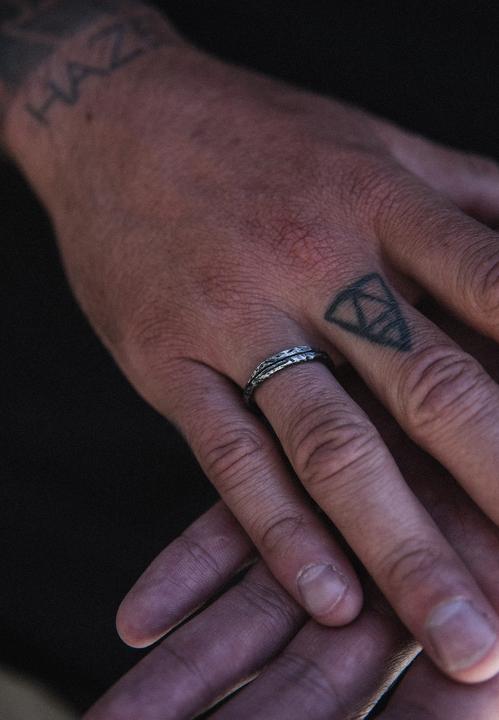 Immagine prodotto Haze & Glory Ring Bandring - Slider Oxid Finish 925 Silber (66, 925 Argento)