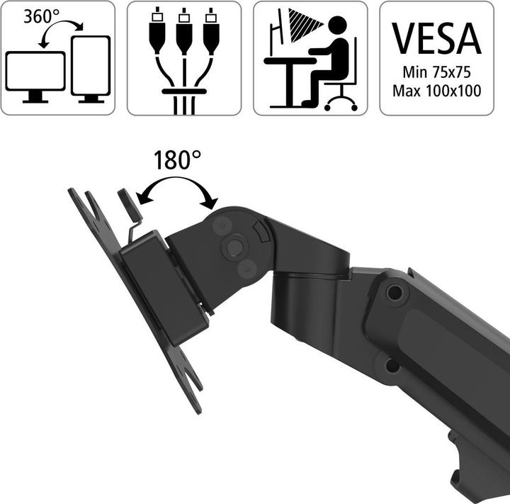Produktbild Hama Monitorarm (Tisch, 35.04")