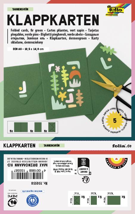 Produktbild Folia Doppelkarten rechteckig 220 g/m2 (5 Stk.)