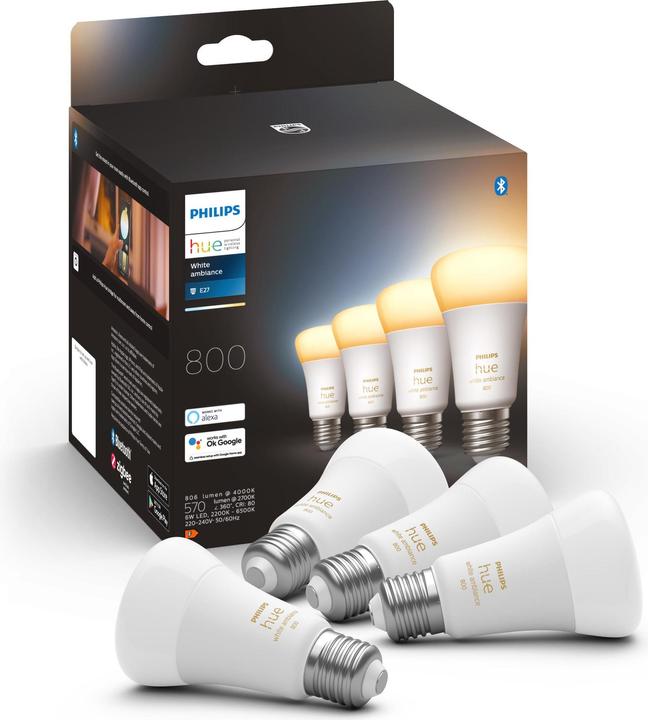Actual product image Philips Hue White Ambiance (E27, 6 W, 570 lm, 4 x, F)