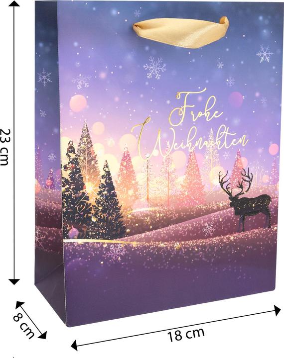 Immagine prodotto Idena Sacchetto regalo di Natale viola 18x8x23cm (Borsa da regalo)
