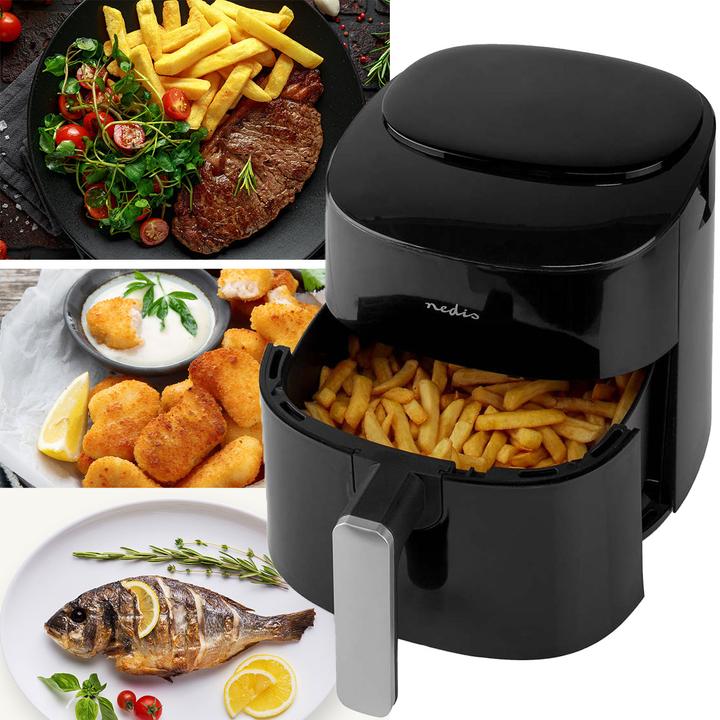 Produktbild Nedis Heissluft Friteuse | 4,2 l | Timer: 240 min | Anzahl voreingestellter Programme: 8 | Digital | (EU-Stecker)