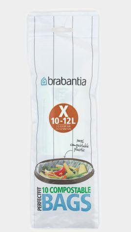 Actual product image Brabantia PerfectFit garbage bag compost. Type X, 12 L, 10 pcs (10 x, 12 l)