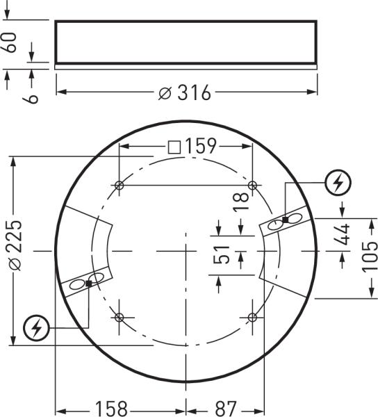 Image du produit Trilux Plafonnier à LED Onplana D09 OTA22 2000 830 ETDD 26 (1900 lm)