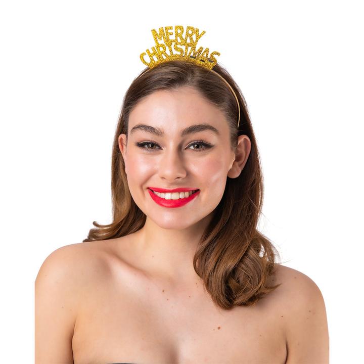 Immagine prodotto Wicked Costumes Goldenes Frohe Weihnachten auf Haarband