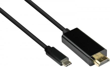 Produktbild Good Connections Adapterkabel USB-C™ Stecker an HDMI 2.0 Stecker, 4K2K / UHD 60Hz, CU, schwarz, 5m, ® (5 m, USB Typ C, HDMI)