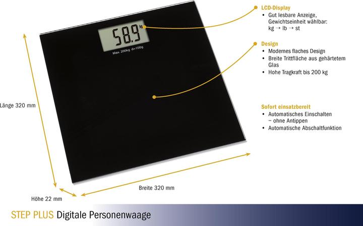 Actual product image TFA Digital personal scale Step Plus (200 kg)