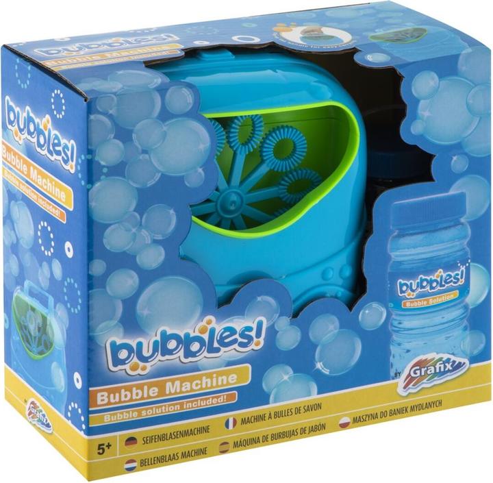 Produktbild Grafix Blasenblasmaschine Blau mit Seifenblasen