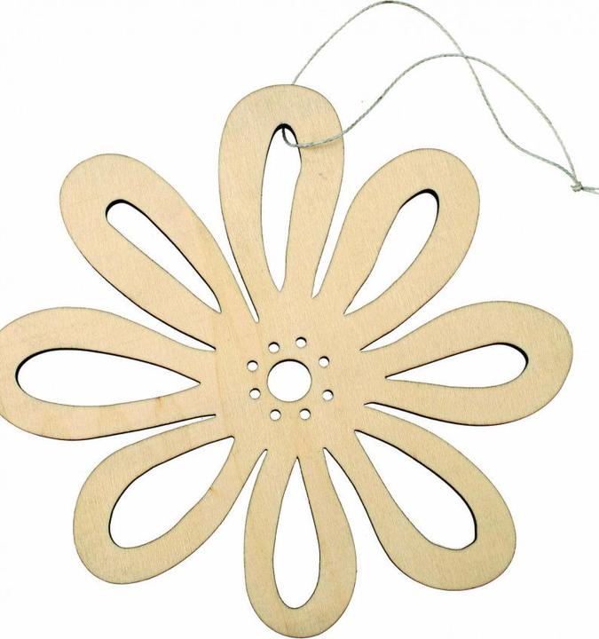 Glorex Wooden flower with hanger, natural (0.70 cm)