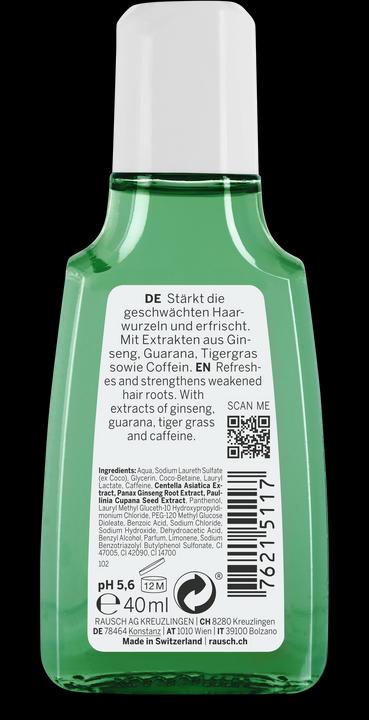 Actual product image Rausch Caffeine shampoo with ginseng (40 ml, Liquid shampoo)