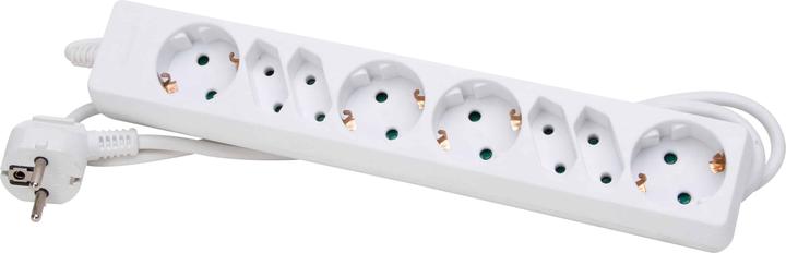Produktbild Kopp Steckdosenleiste, weiss, 8-fach, 4xEuro und 4x Schuko, 1,5m Zuleitung (16678) (8 x, CEE 7/3, 1.40 m)