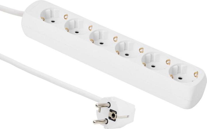 Produktbild MicroConnect 6-way Schuko Socket 5M White (6 x, CEE 7/3, 5 m)