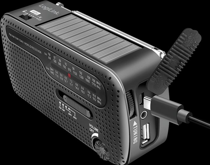 Productafbeelding LogiLink Dynamo handslinger radio (MW, VHF, KW)
