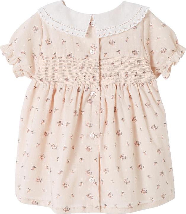 Vertbaudet Gesmoktes Baby Kleid mit besticktem Kragen (68)