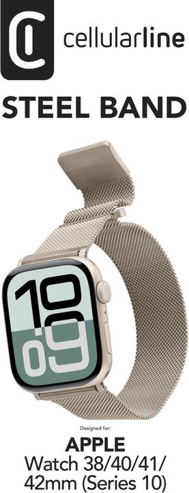 Image du produit Cellularline Steel Band - Apple Watch (41 mm, 38 mm, 40 mm, Acier inoxydable)