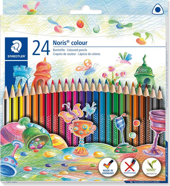 Image du produit Staedtler Crayon de couleur Noris colour 24pcs (Magenta, Purple, Gris foncé, Orange, Vert foncé, Brown, Jaune, Bleu, Noir, Bordeaux, Green, Red, Bleu foncé, Blanc, 24 x)