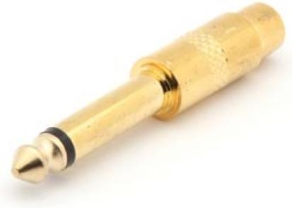 Actual product image Velleman FEMALE RCA TO MALE 6.35mm MONO JACK - GOLD