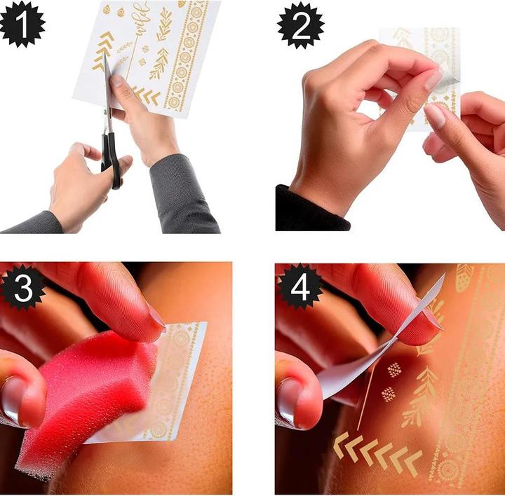 Actual product image Fiesta Golden sticker tattoos Hippie