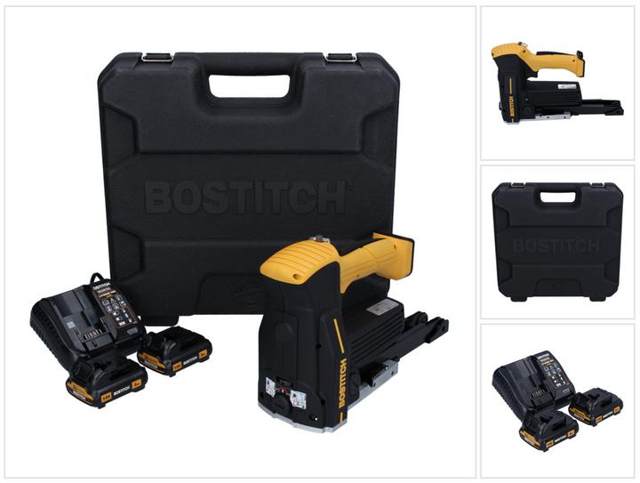 Produktbild Bostitch DSA-3522-E Akku Kartonverschlusshefter Karton Tacker 12 V + 2x Akku 2,0 Ah + Ladegerät +