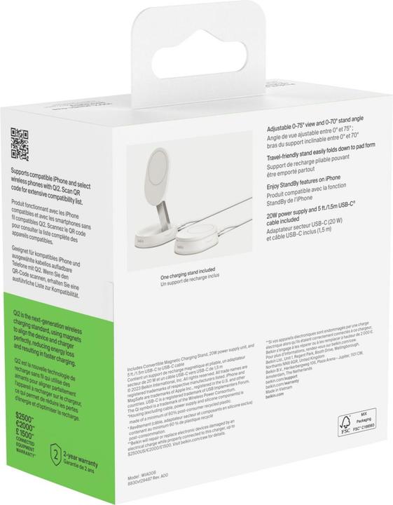 Productafbeelding Belkin Boost Charge Pro Qi2 magnetische Ladestation (15 W)