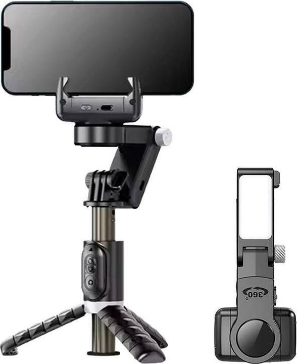 Actual product image Apexel Gimbal/tripod Q18 with light (black) (Smartphone, 0.25 kg)