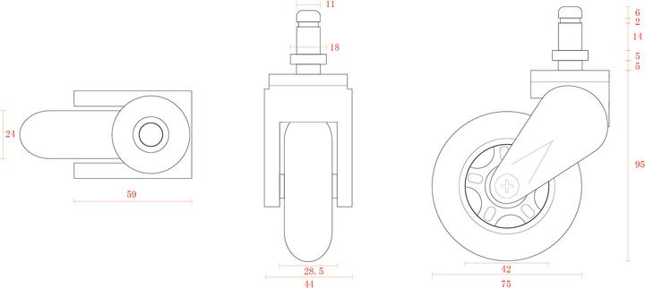 Produktbild Akracing Rollerblade Rollen 5 Stück
