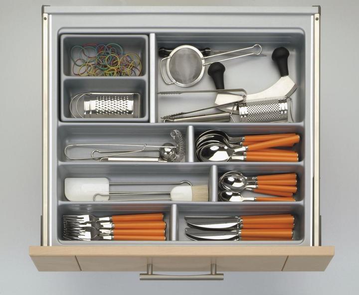 Agoform Scoop II cutlery tray set 474x516x59mm, with silver plastic divider